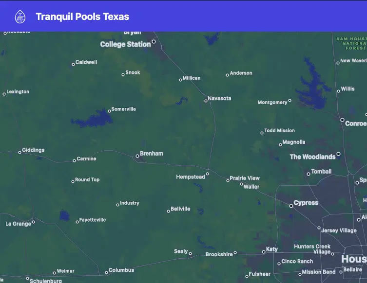 Houston pool service area map