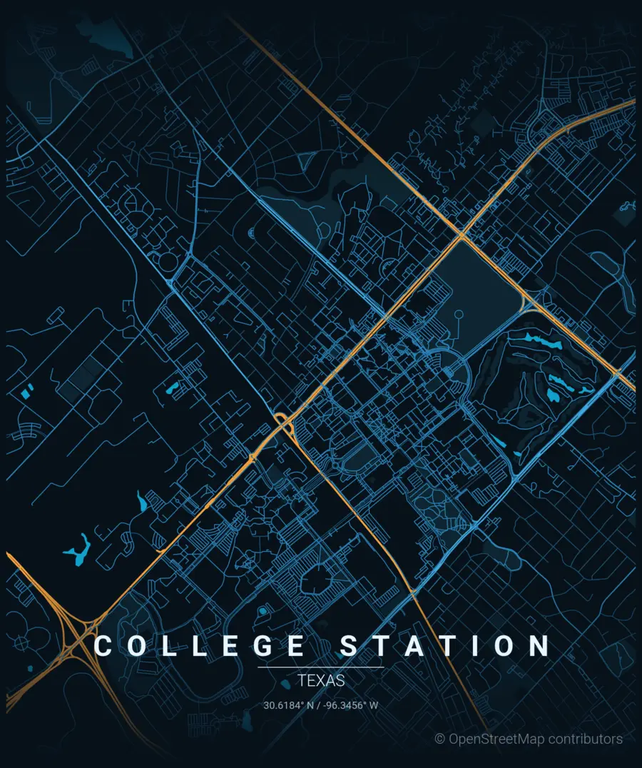 Street map of College Station, TX
